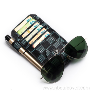 Eyeglasses Holder Leather Car Sun Visor Organizer